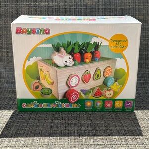 Carrots Harvest shape sorter fine motor learning- Colorful Wooden Toy Baysing